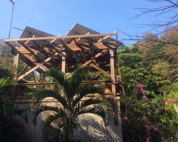 Solar panels on a home in Honduras