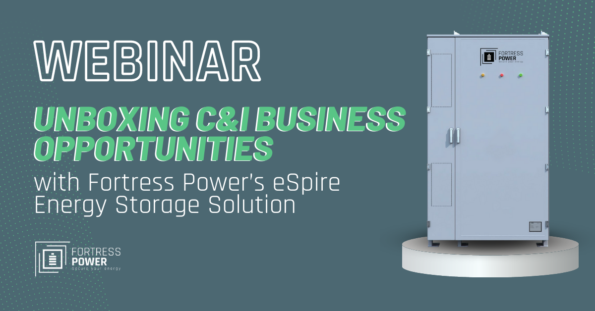 Unboxing CI Opportunities with Fortress Power eSpire Energy STorage Solution