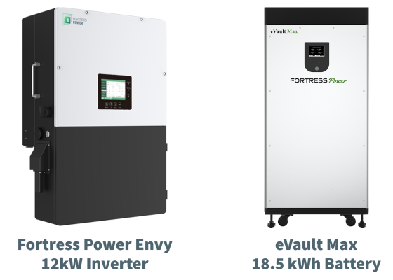 Fortress Power eVault Max 18.5 kWh Battery with Envy 12kW Inverter