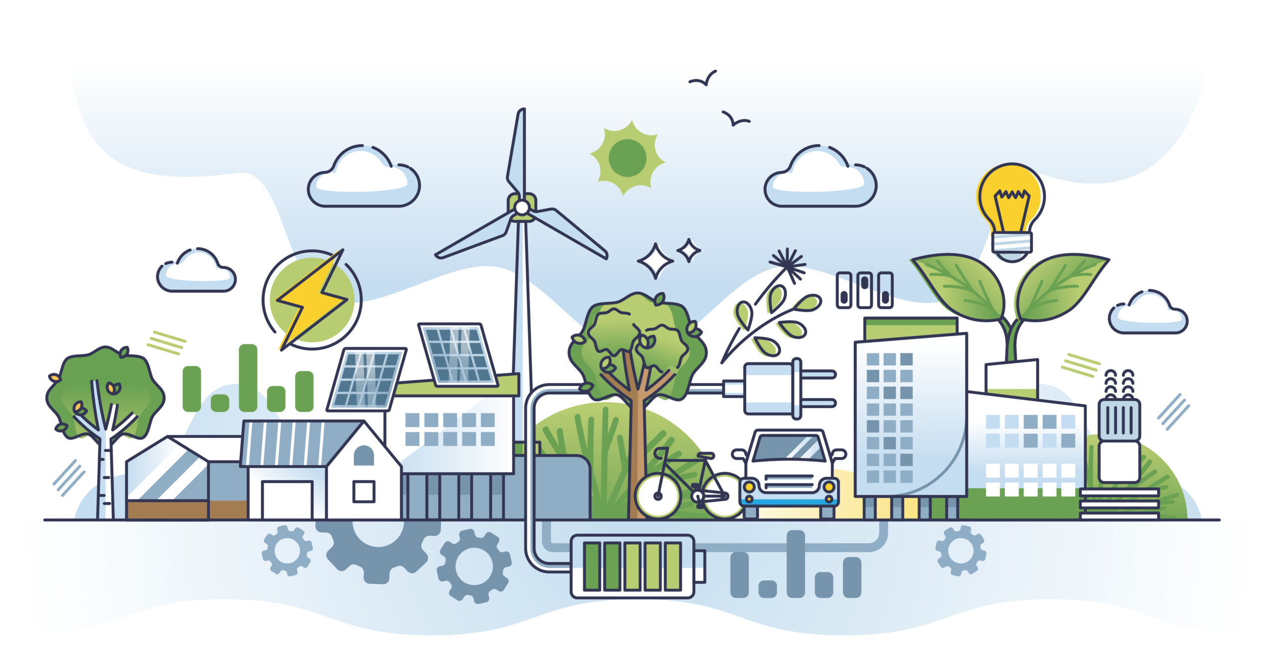 Microgrid ilustrada a escala